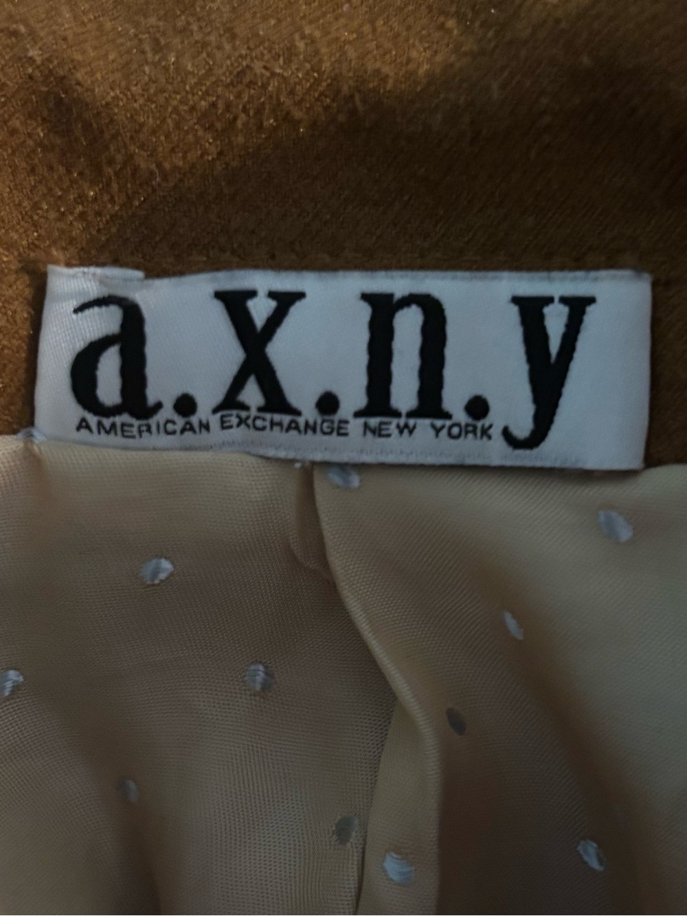 a.x.n.y. American Exchange New York Boys 8 Tan Button Blazer Shawl Notch Collar - Picture 6 of 10